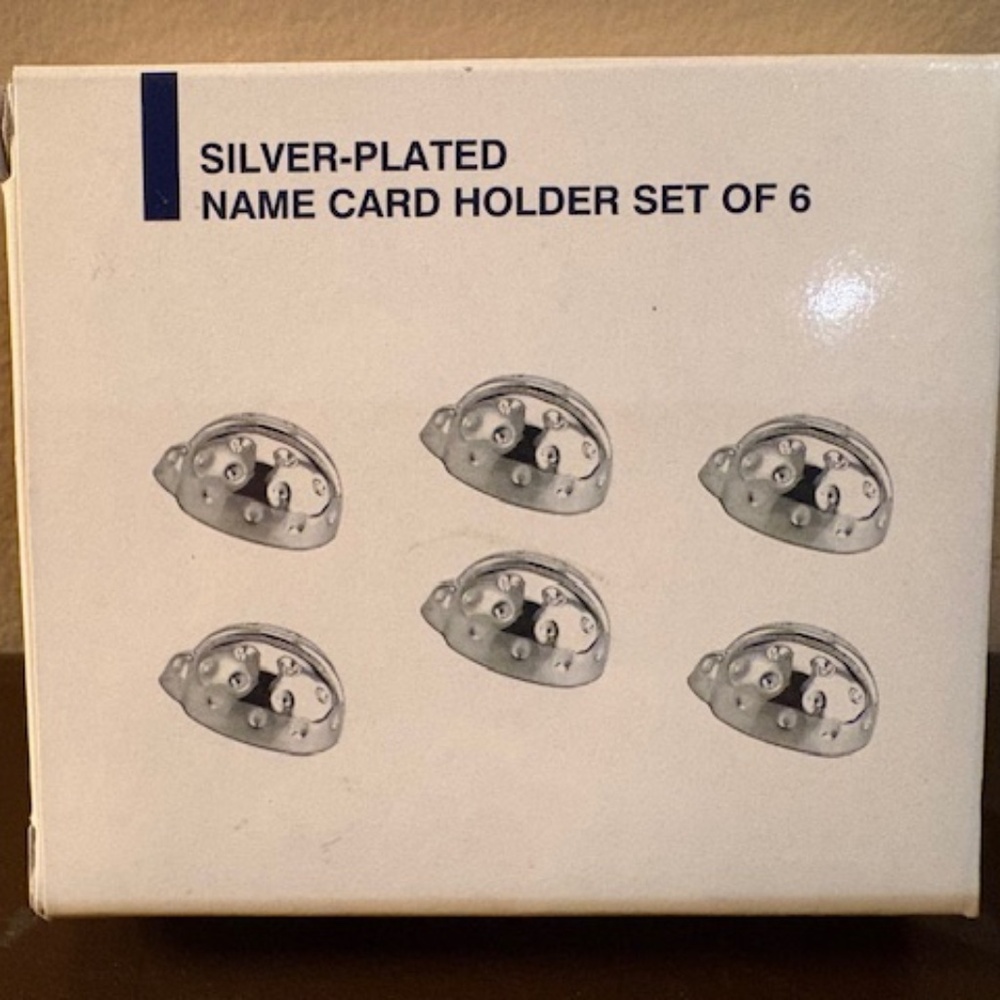 Silver-Plated Name Card Holder Set of 6